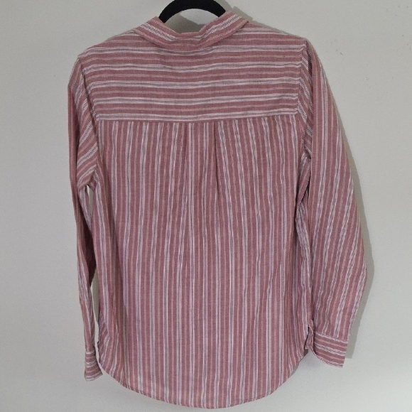 Arizona Jean Company Red and White Striped Button Down Shirt - Picture 7 of 7